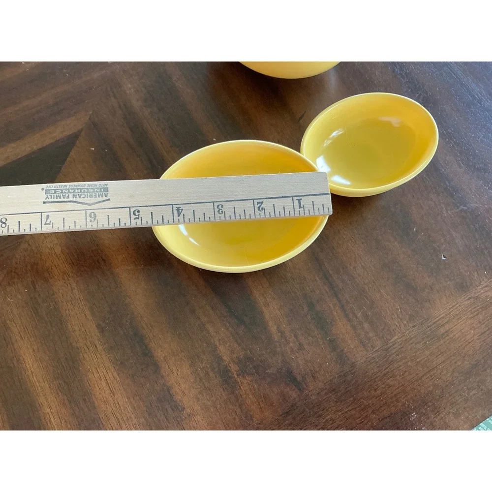 Hutzler Y2K Nesting Bowls Oval Melamine Yellow Set of 3 Retro Kitchen Small